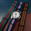 Premium Nato Strap in Navy White Red (Crest)