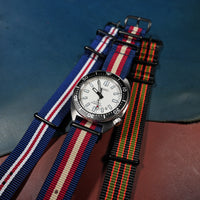 Premium Nato Strap in Navy Red Cream