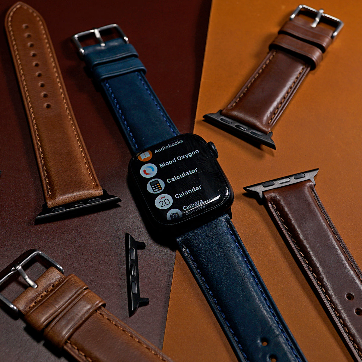 Classic Horween Leather Strap in Chromexcel® Navy (Apple Watch)