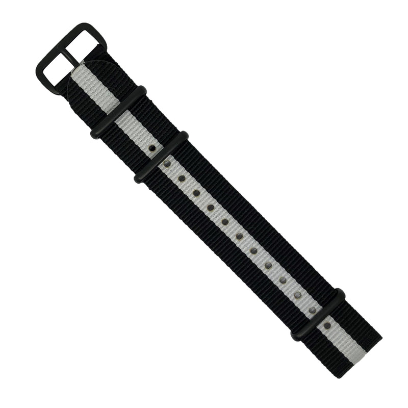 Premium Nato Strap in Black White