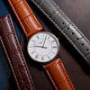 Genuine Croc Pattern Stitched Leather Watch Strap in Tan
