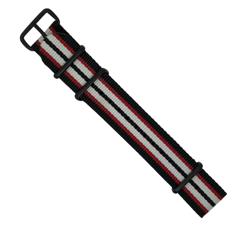 Premium Nato Strap in Black Red White