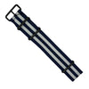Premium Nato Strap in Navy White Small Stripes