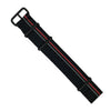 Premium Nato Strap in Black w/ Race Stripes