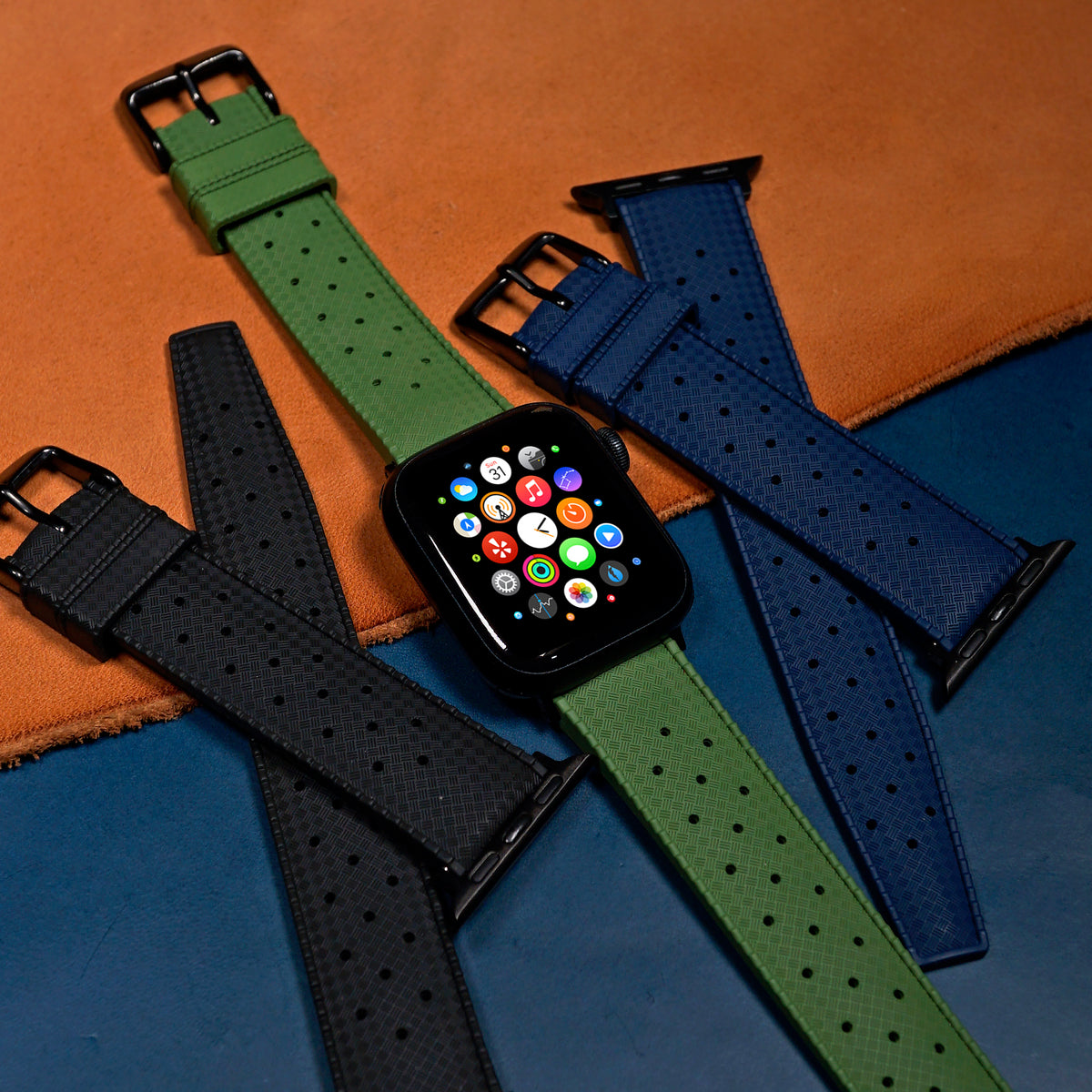 Tropik FKM Rubber Strap in Green (Apple Watch)