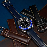 Quick Release Classic Leather Watch Strap in Navy