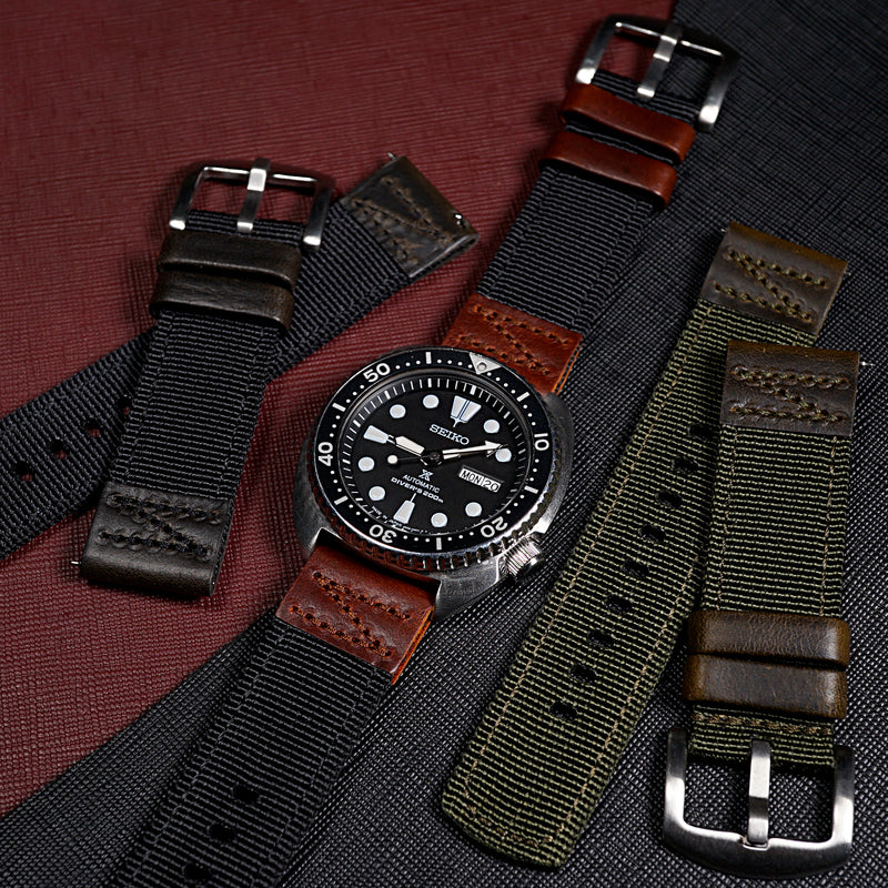 Field Canvas Watch Strap in Black Amber