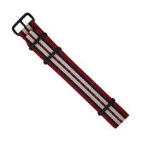 Premium Nato Strap in Red Navy White