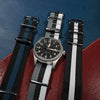 Premium Nato Strap in Grey Black White