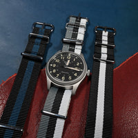 Premium Nato Strap in Grey Black White