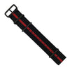 Premium Nato Strap in Black Center Red