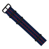 Premium Nato Strap in Blue Double Red