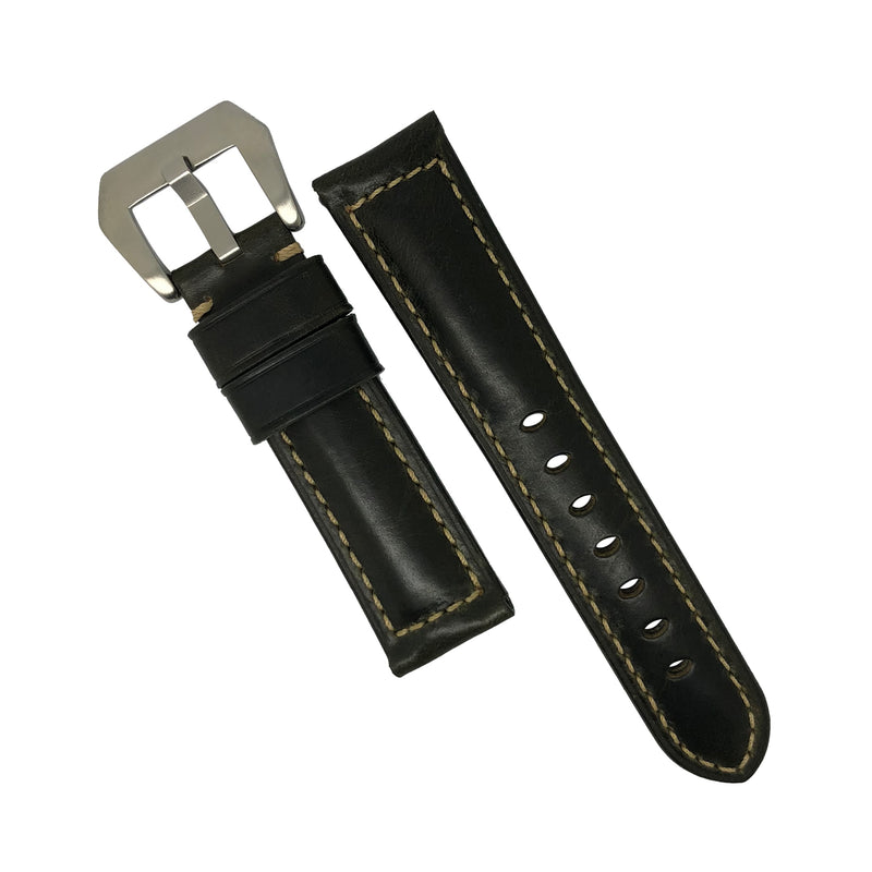 M2 Oil Waxed Leather Watch Strap in Olive