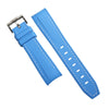 Retro Curved End Rubber Strap for Omega x Swatch Moonswatch in Blue