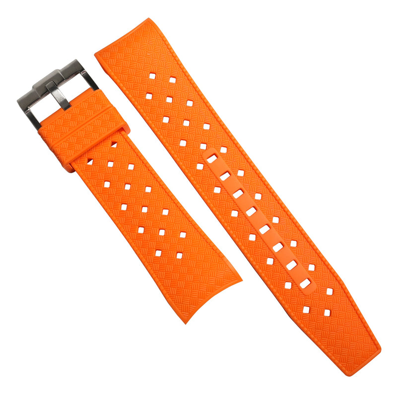 Tropik Curved End Rubber Strap for Blancpain x Swatch Scuba Fifty Fathoms in Orange