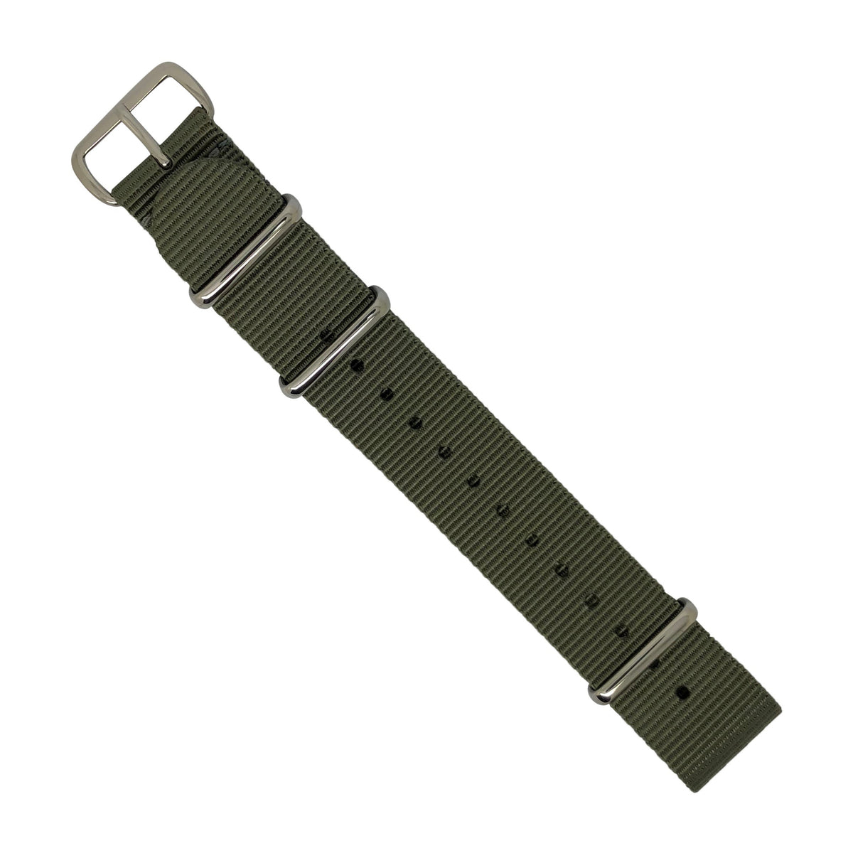 Premium Nato Strap in Grey with Polished Silver Buckle (18mm) - Nomadstore Singapore