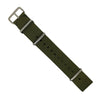 Premium Nato Strap in Olive with Polished Silver Buckle (18mm) - Nomadstore Singapore