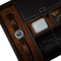 Leather Valet Tray in Brown