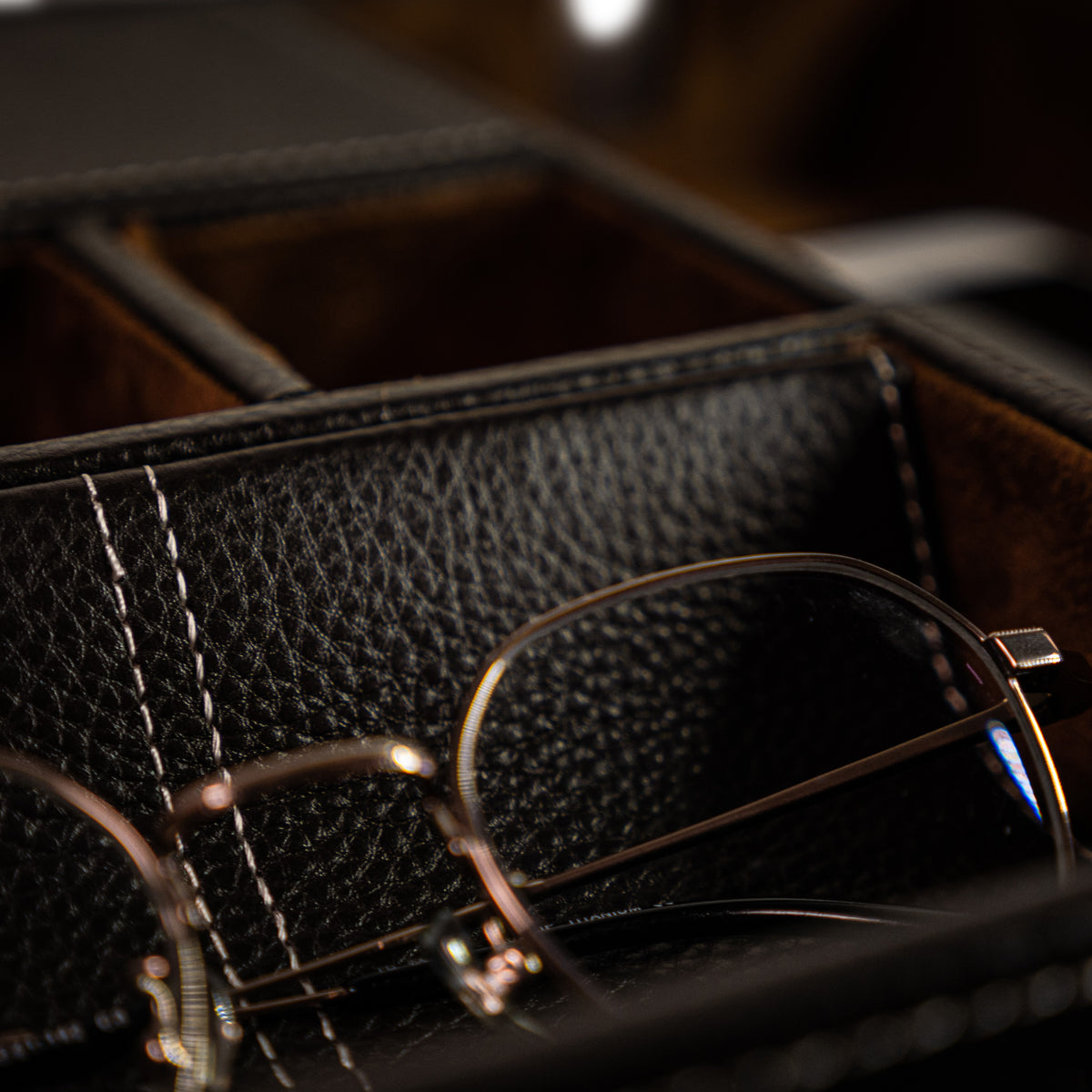 Leather Valet Tray in Brown