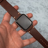 Premium Vintage Oil Waxed Leather Strap in Tan (Apple Watch)