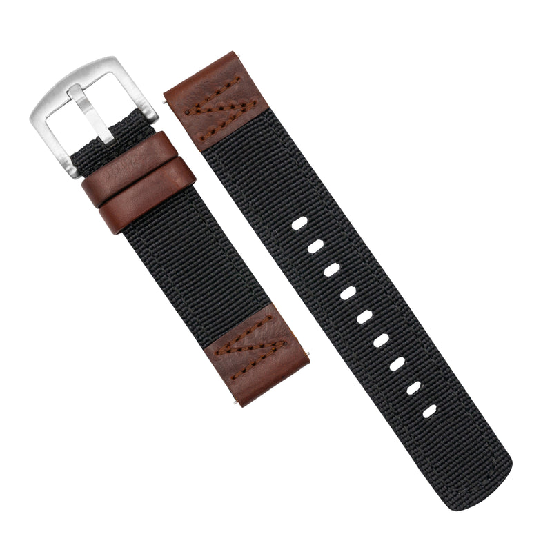 Field Canvas Watch Strap in Black Amber