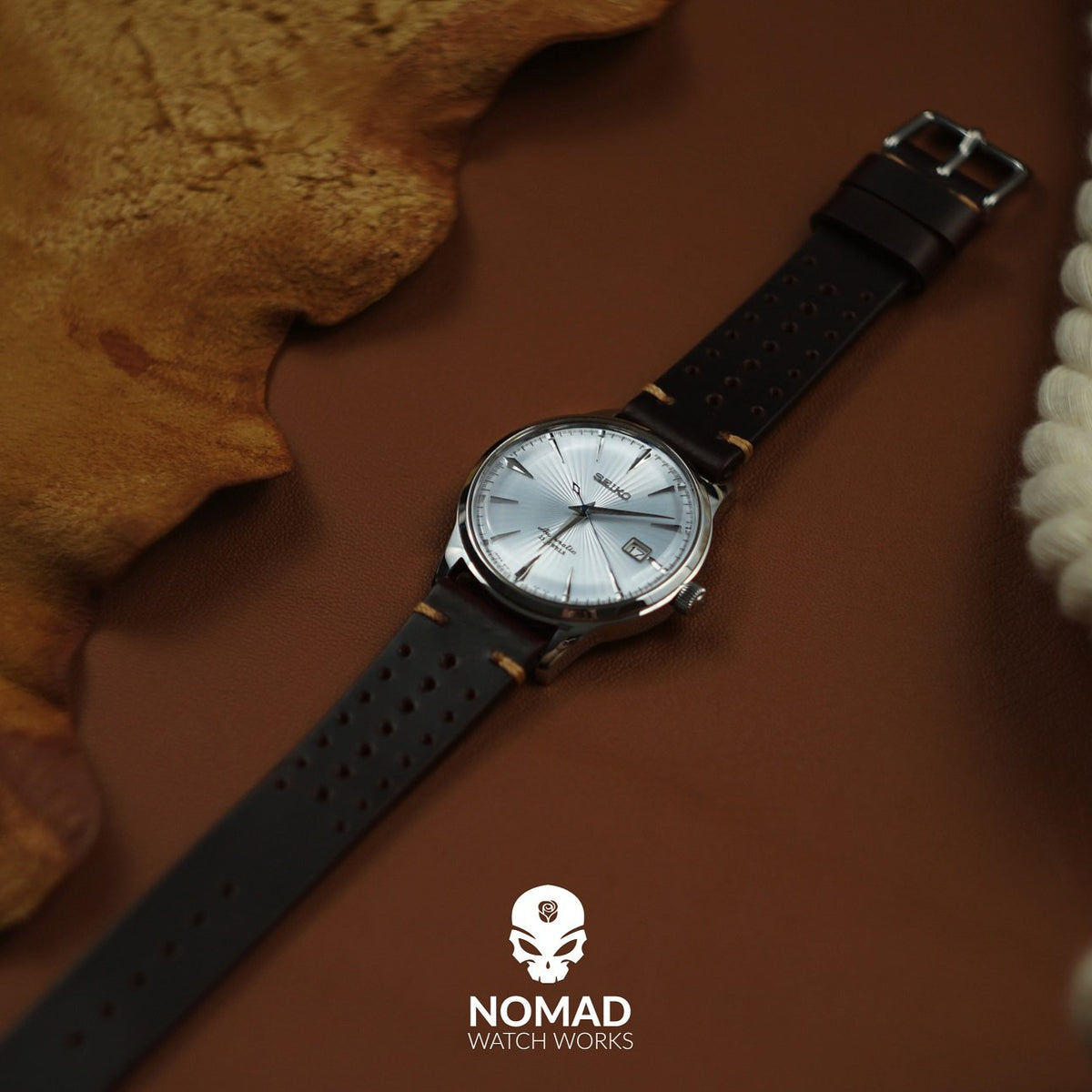 Premium Rally Leather Watch Strap in Brown