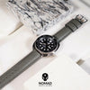 Premium Saffiano Leather Strap in Grey