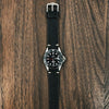 Premium Vintage Calf Leather Watch Strap in Distressed Black