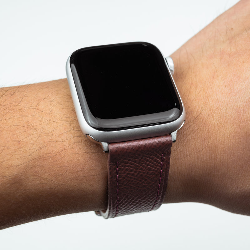 Dress Epsom Leather Strap in Burgundy (Apple Watch)