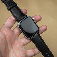 Classic Horween Leather Strap in Chromexcel® Black (Apple Watch)