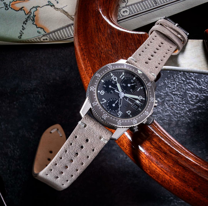 Premium Rally Suede Leather Watch Strap in Taupe