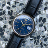 Genuine Croc Pattern Leather Watch Strap in Black w/ Butterfly Clasp