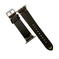 Premium Vintage Oil Waxed Leather Strap in Brown (Apple Watch)