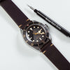 Premium Vintage Oil Waxed Leather Watch Strap in Maroon