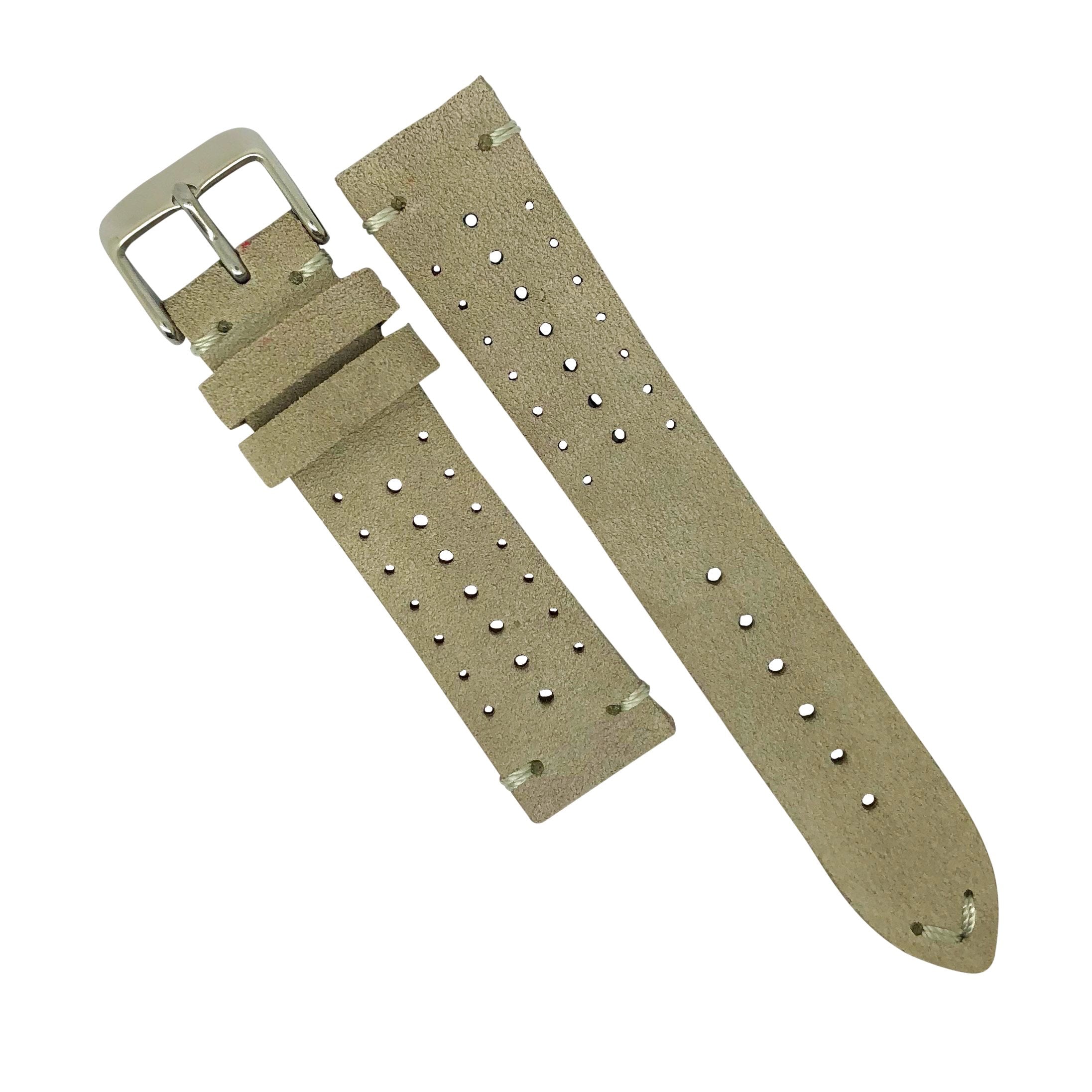 Premium Rally Suede Leather Watch Strap in Taupe