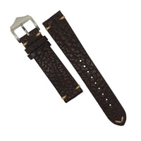 Premium Vintage Calf Leather Watch Strap in Distressed Brown