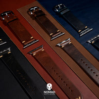 Premium Vintage Oil Waxed Leather Strap in Brown (Apple Watch)