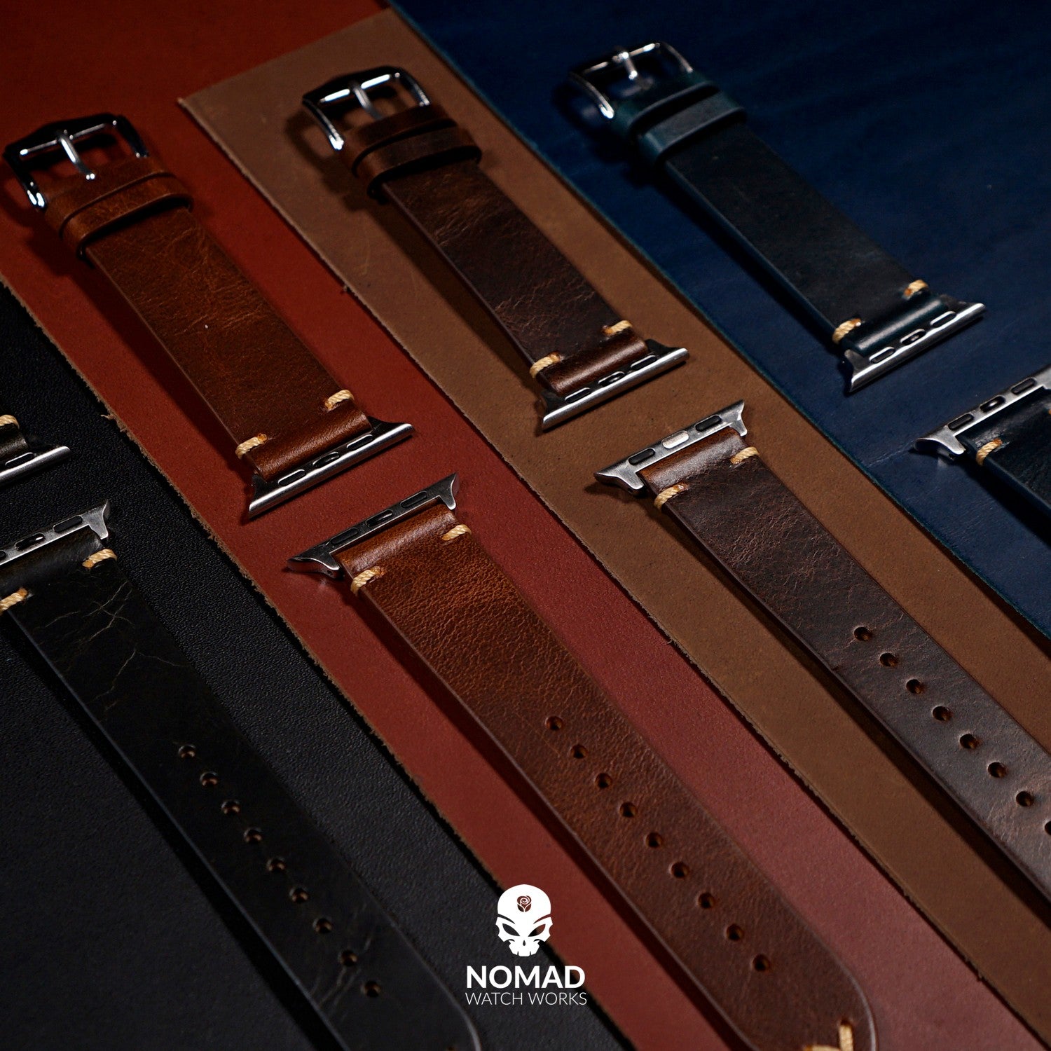 Premium Vintage Oil Waxed Leather Strap in Brown (Apple Watch)