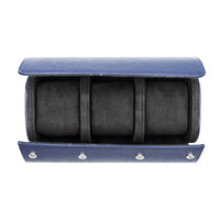 Saffiano Leather Watch Case in Navy (3 Slots)