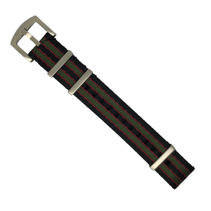Seat Belt Nato Strap in Black Green Red (James Bond)